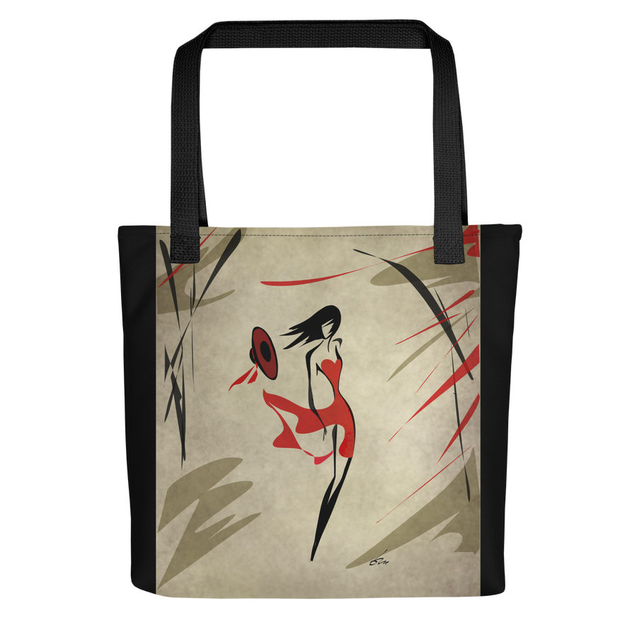 Minimalist line art print of "Tote bag" by Tatyana Markovtsev — one continuous line drawing
