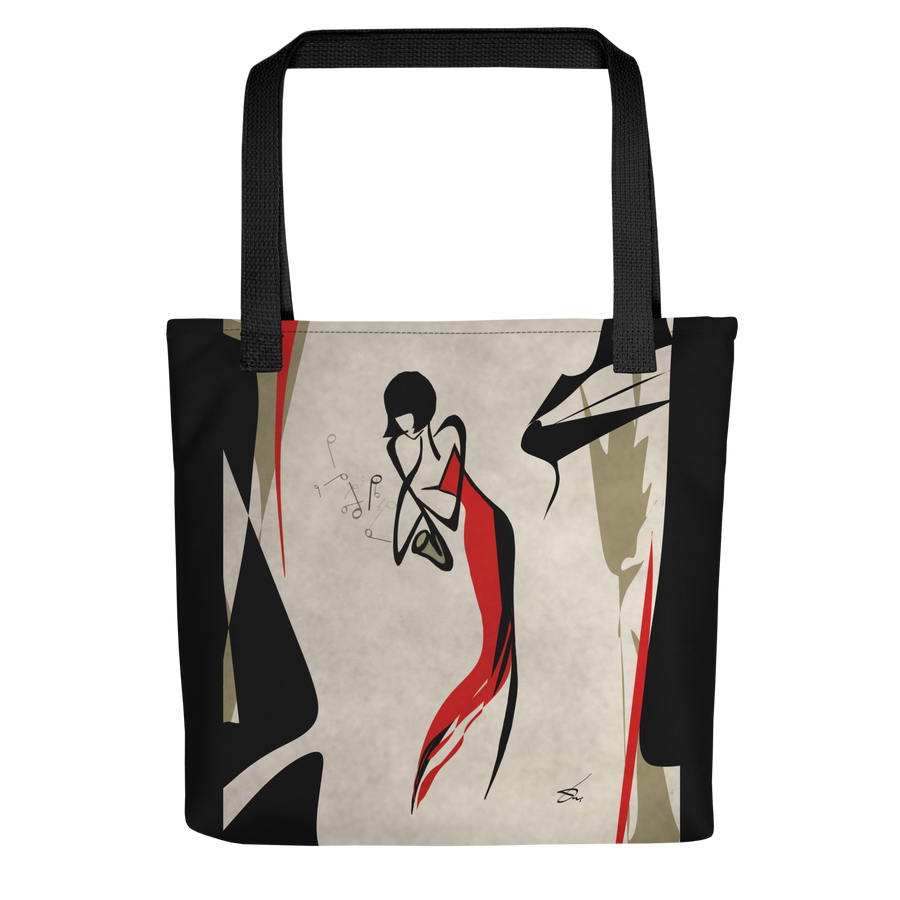 Minimalist line art print of "Tote bag" by Tatyana Markovtsev — one continuous line drawing