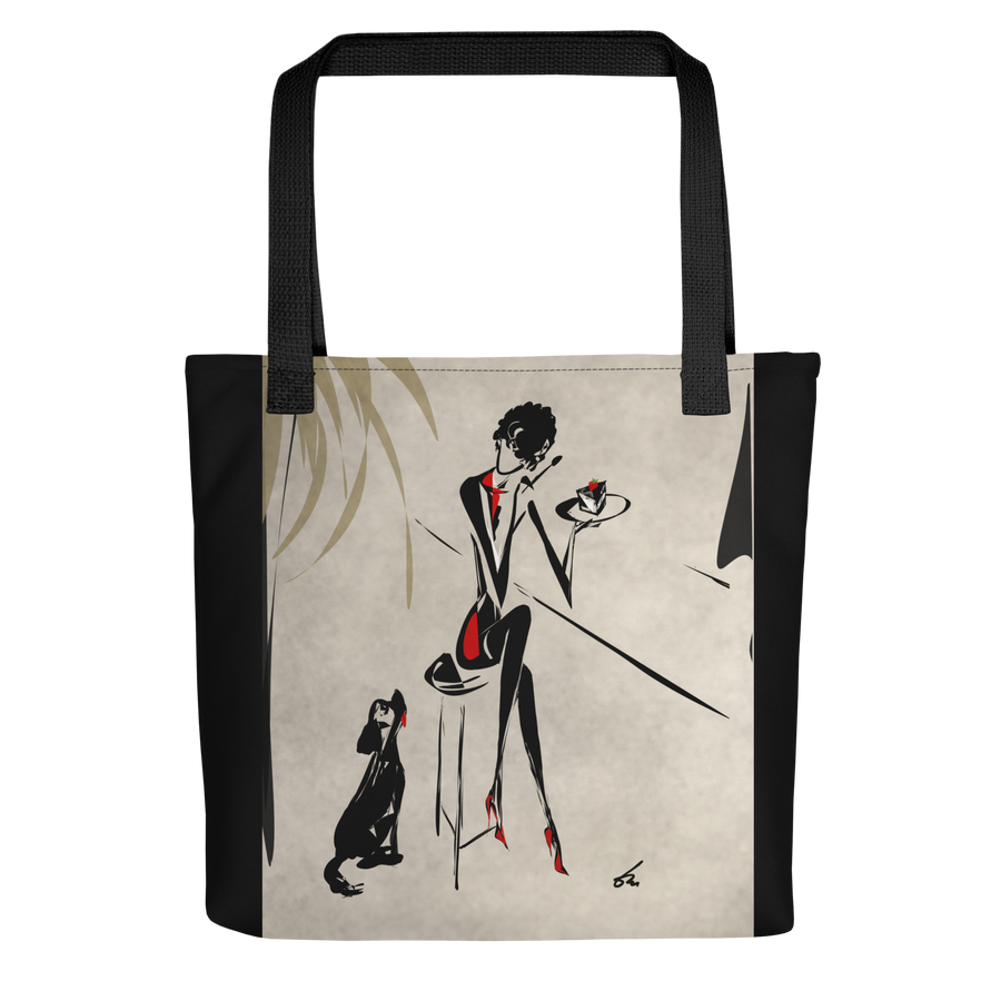 Minimalist line art print of "Tote bag" by Tatyana Markovtsev — one continuous line drawing