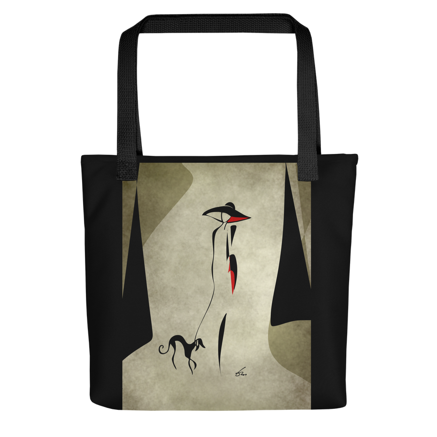 Minimalist line art print of "Tote bag" by Tatyana Markovtsev — one continuous line drawing