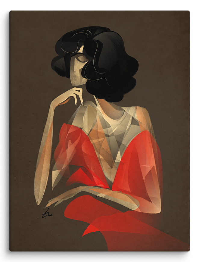 Minimalist line art print of "Introspection" by Tatyana Markovtsev — one continuous line drawing