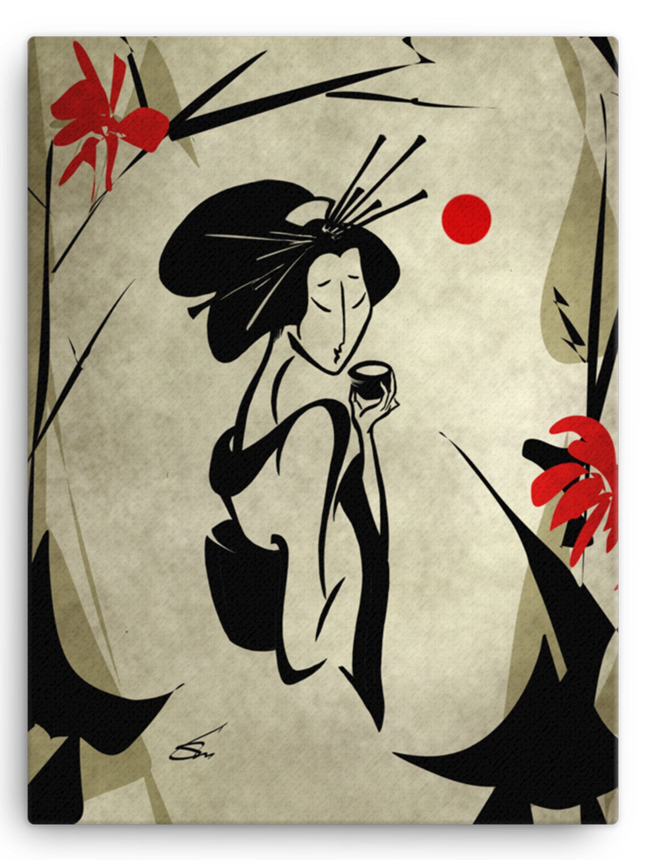 Geisha Drinking Sake
