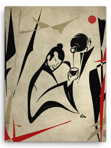 Samurai Drinking Sake