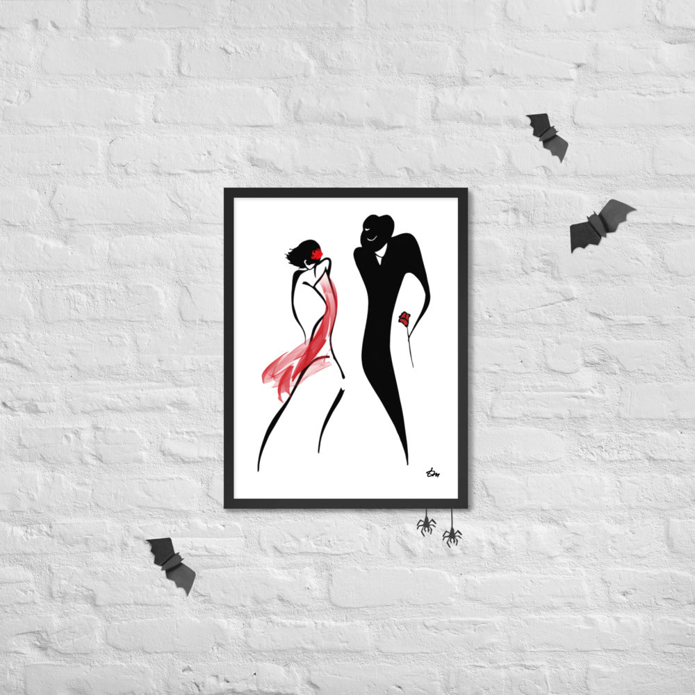 Tango with Flower — Minimalist Line Art Print by Tatyana