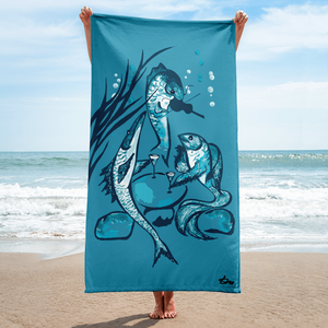 Fish Party Beach Towel
